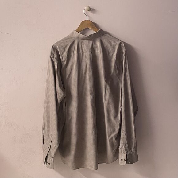 Vintage Eddie Bauer Men's Tan/Red Plaid Long Sleeve Button Down Shirt EUC Sz XL - Picture 2 of 12